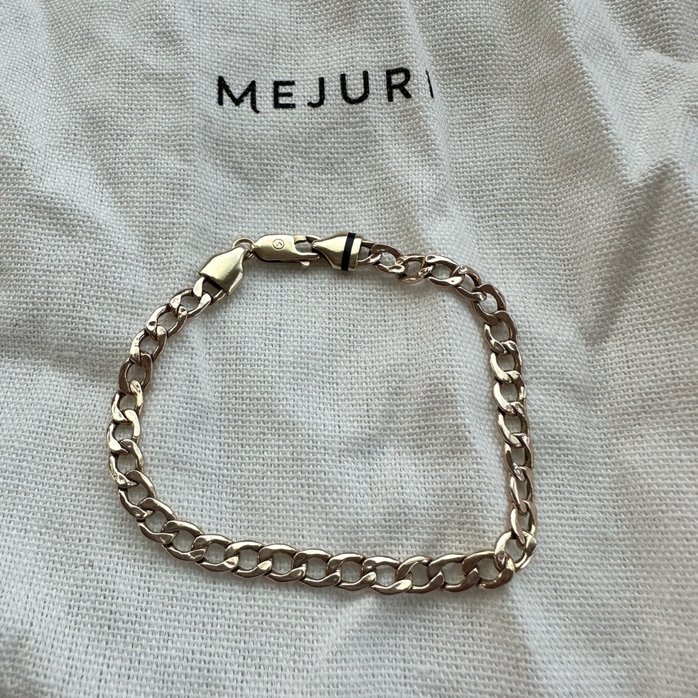 Mejuri flat curb chain bracelet - 14k yellow gold - M (6.5 inches)